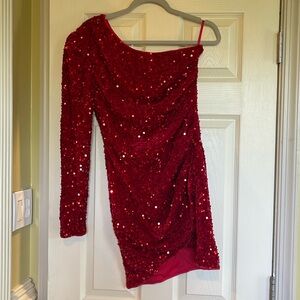 Women’s Red Sequins Dress Mini Size Small